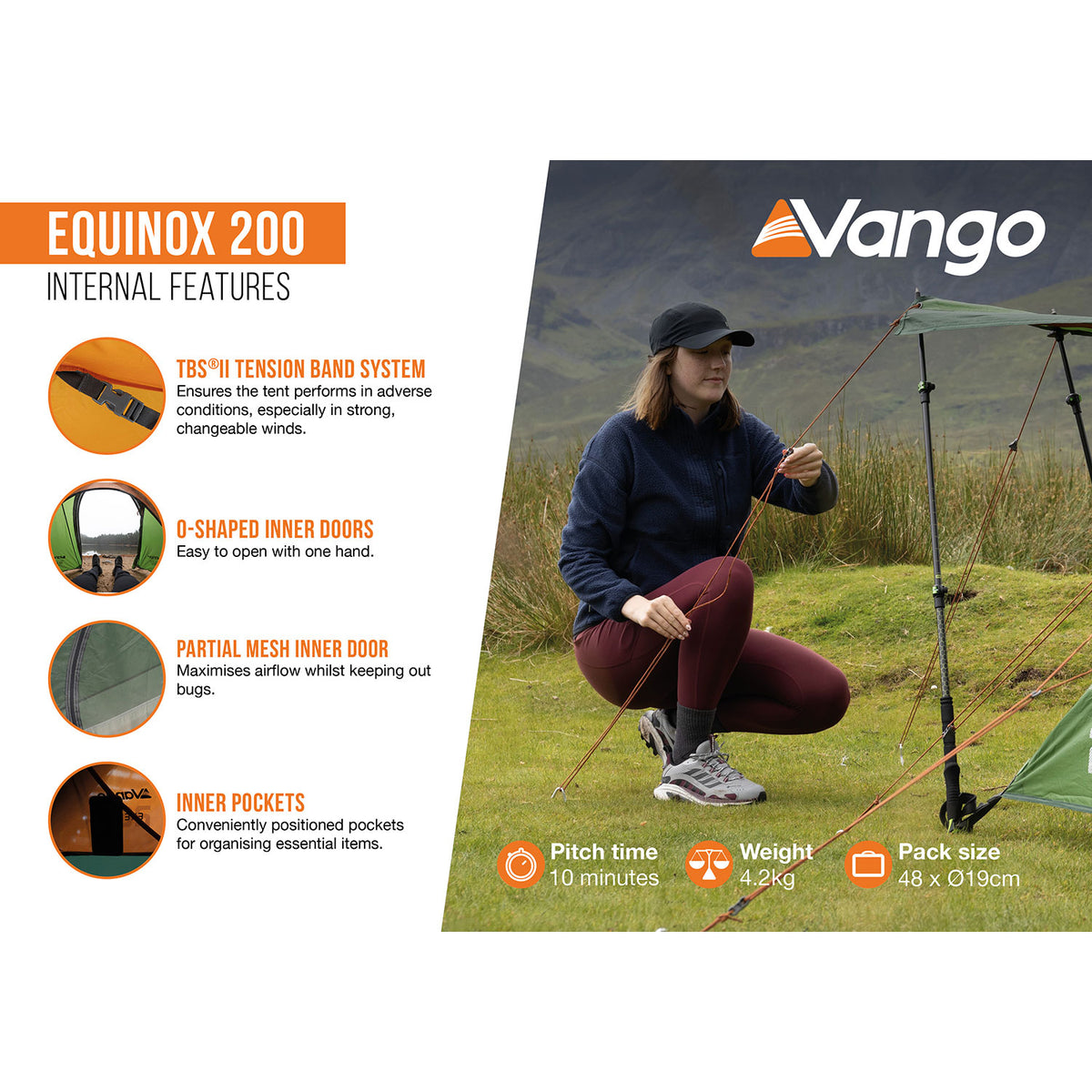 Vango Equinox 200 2-Person Tent Tents Vango