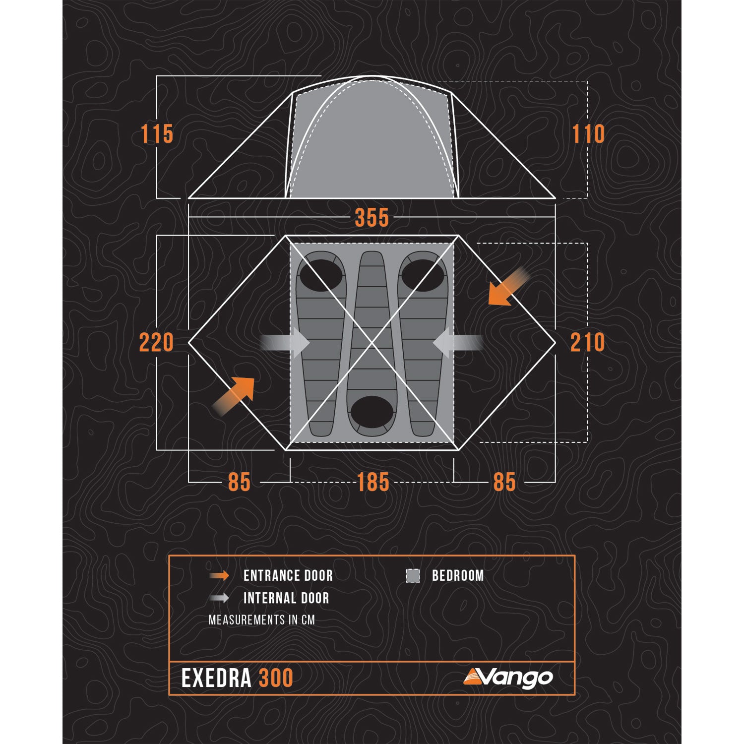 Vango Exedra 300 Lightweight 3-Person Tent Tents Vango