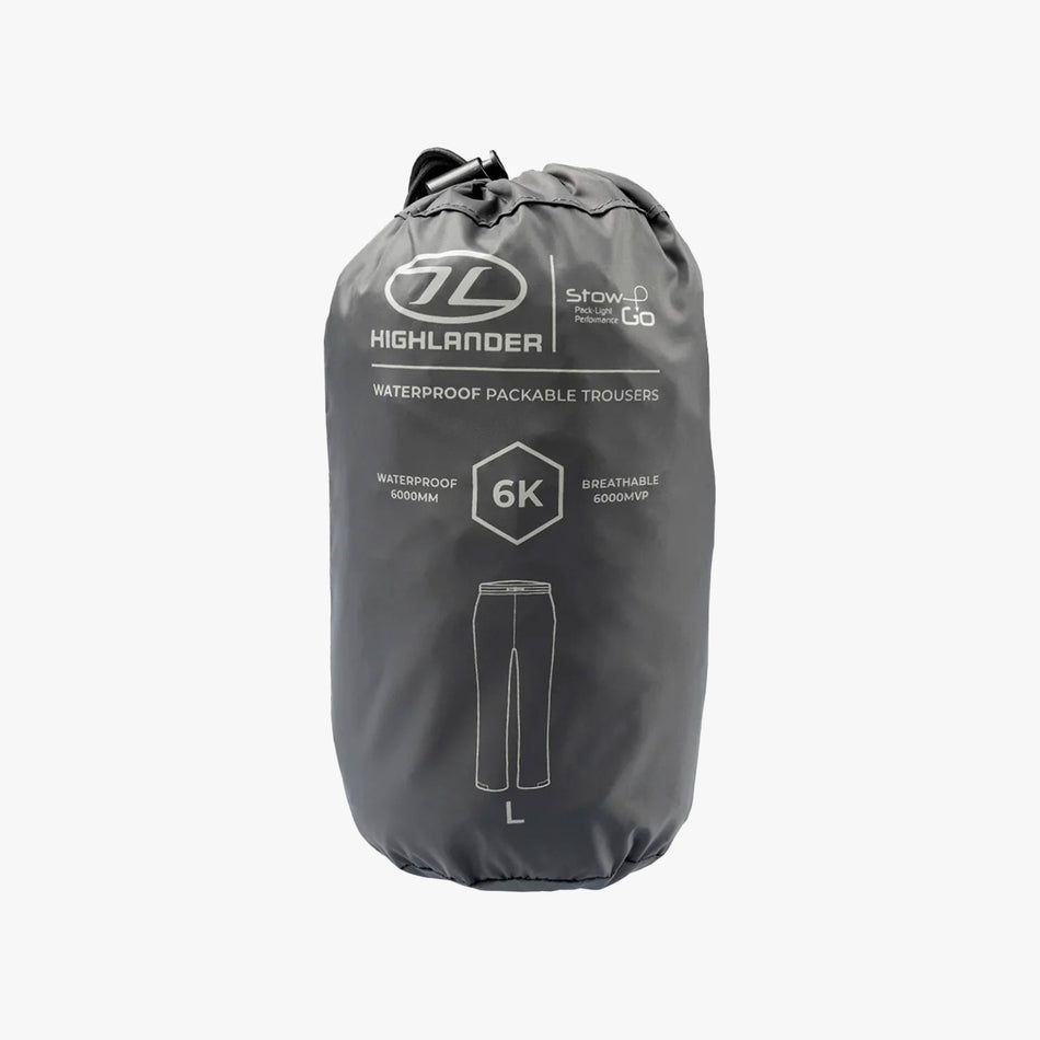 Highlander Unisex Stow & Go Waterproof Trousers | Charcoal Clothing Highlander