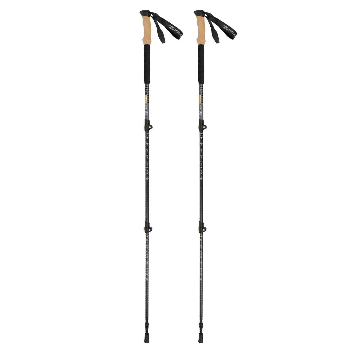 Highlander Skye Carbon Fibre Walking Poles (Pair) Camping Accessories Highlander