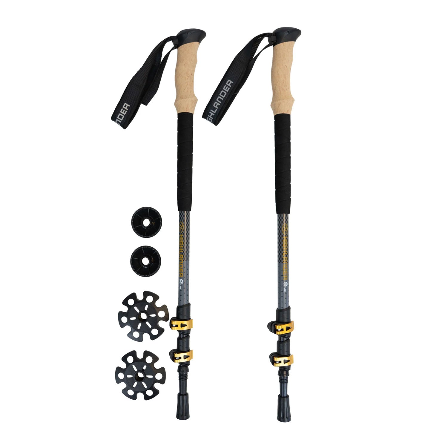 Highlander Skye Carbon Fibre Walking Poles (Pair) Camping Accessories Highlander