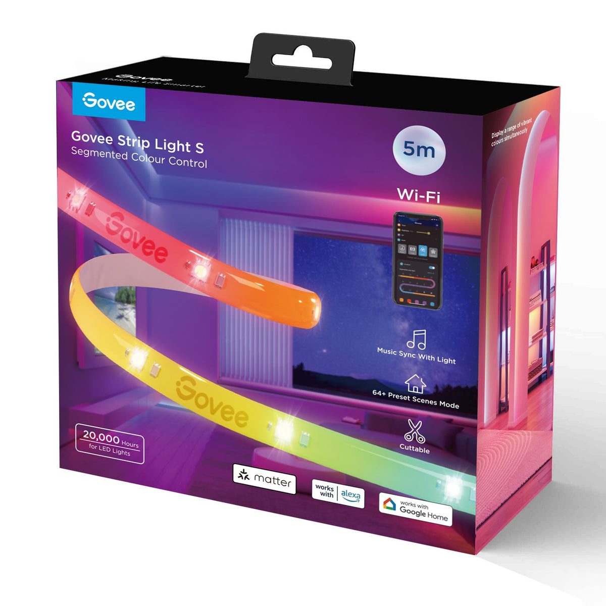 Govee RGBIC Wi-Fi + Bluetooth LED Strip Lights With Protective Coating (5M) Support Matter Govee