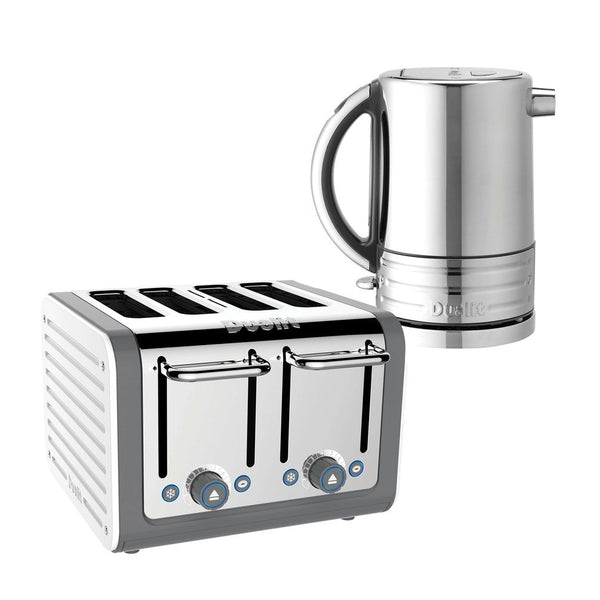 Dualit Architect Kettle Slice Toaster Set in Grey Stainless