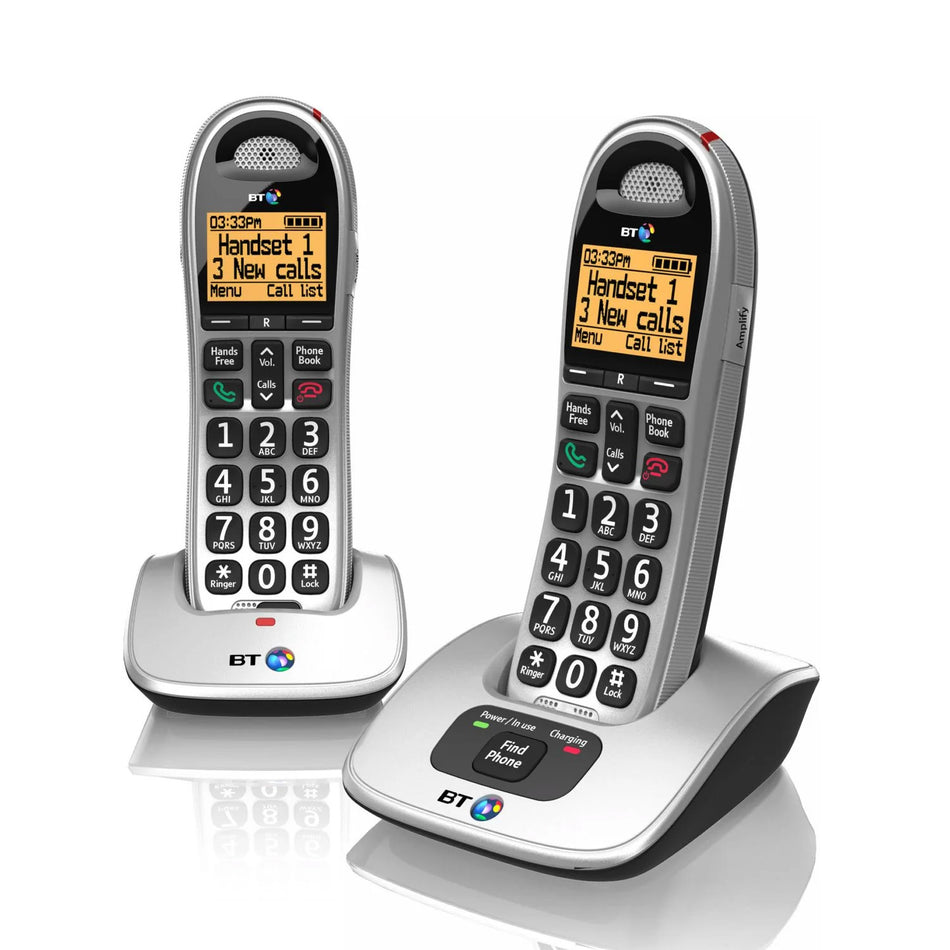 BT 4000 Big Button Cordless Phone, Twin Handset Landline Phones BT   