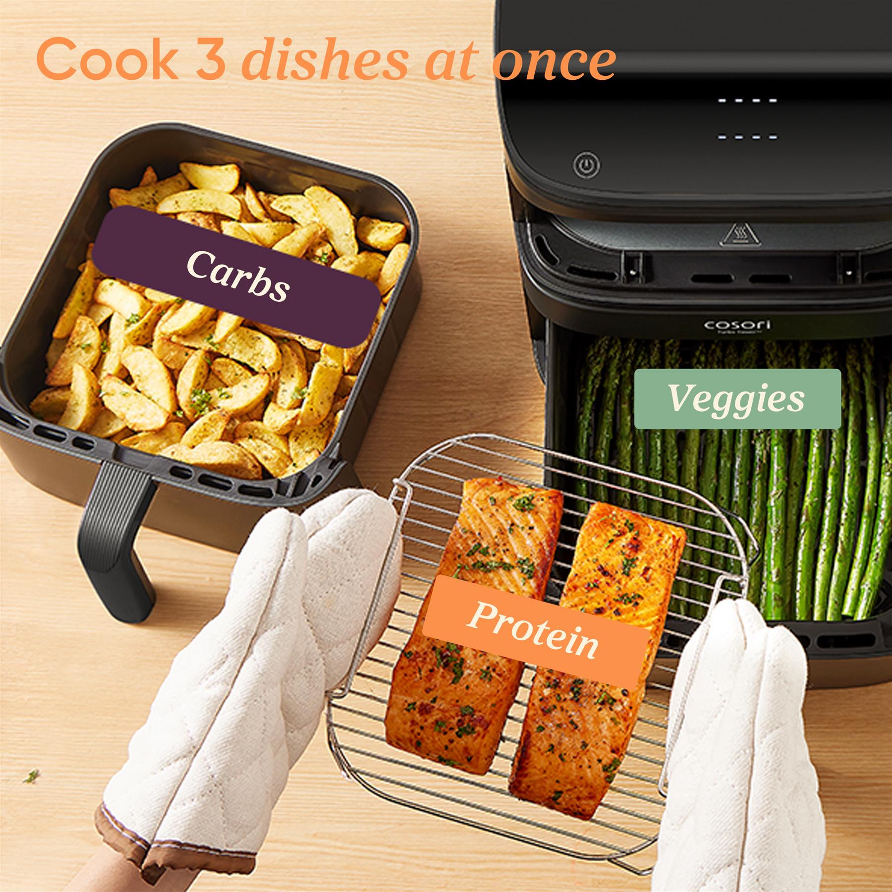 COSORI Turbo Tower 10.8L Air Fryer | Dual Basket, 7-in-1, Space Saving, 7 Settings Air Fryers Cosori