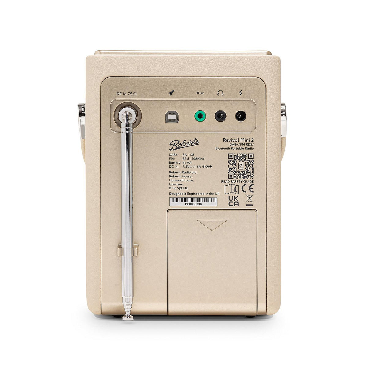 Roberts Revival Mini2 Portable DAB+/FM Radio in Pastel Cream Digital Radios Roberts