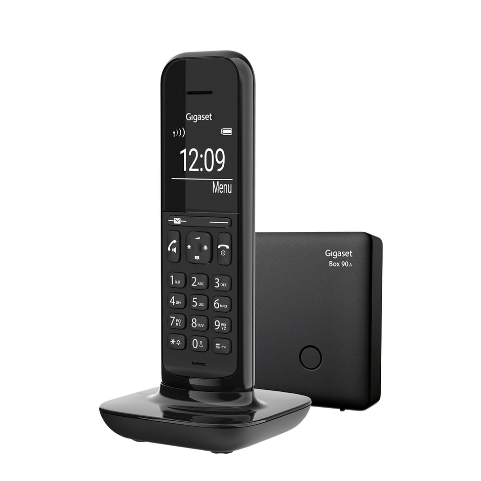 Gigaset Hello Phone Designer Cordless Phone - Black, Single Handset with Answer Machine