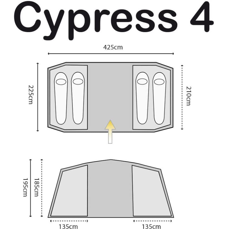 Highlander Spring Cyprus Highlander Cypress 4-Person Tent – liGo.co.uk
