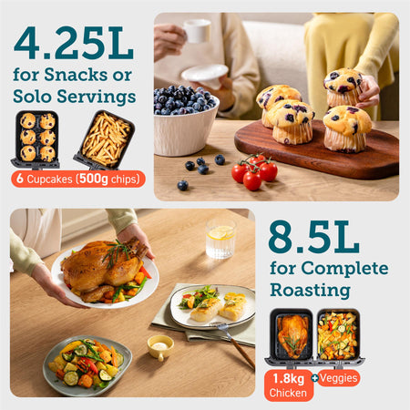 COSORI Dual Basket 8.5 Litre Air Fryer - Golden Air Fryers Cosori