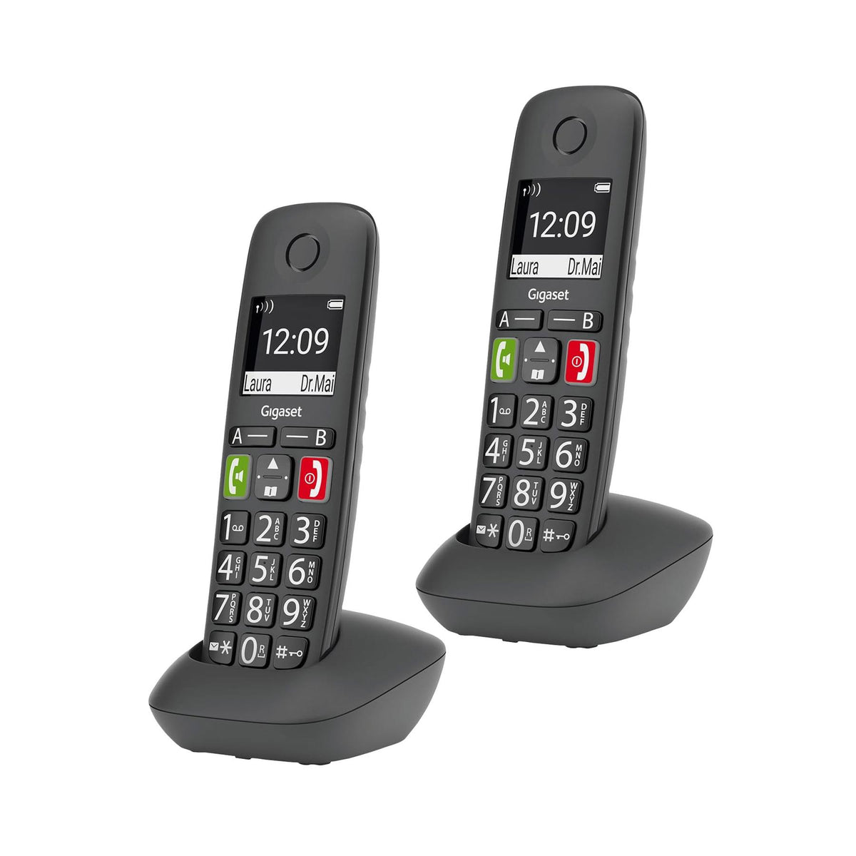 Gigaset E294 Big Button Cordless Phone, Twin Handset Landline Phones Gigaset
