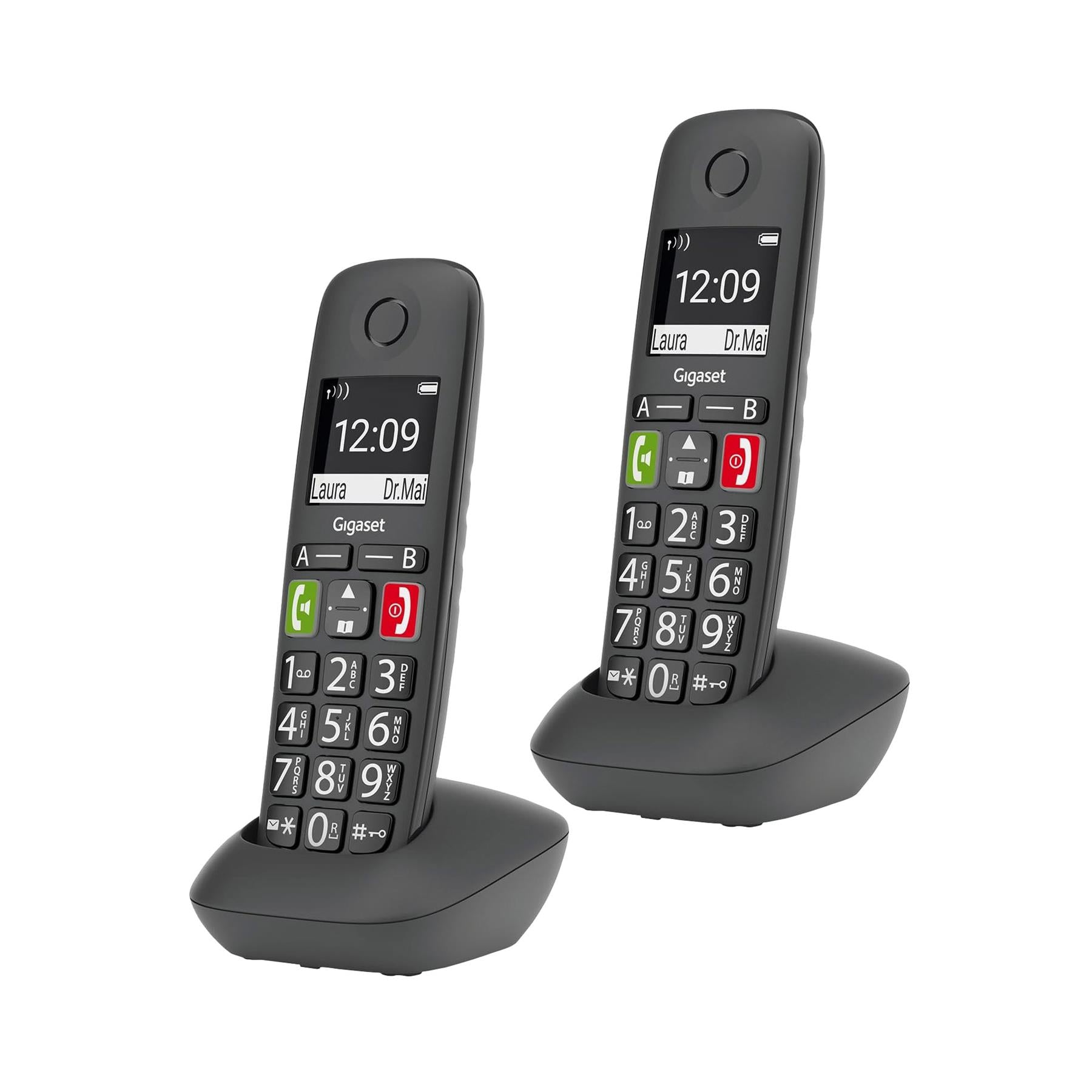 Gigaset E294 Big Button Cordless Phone, Twin Handset Landline Phones Gigaset