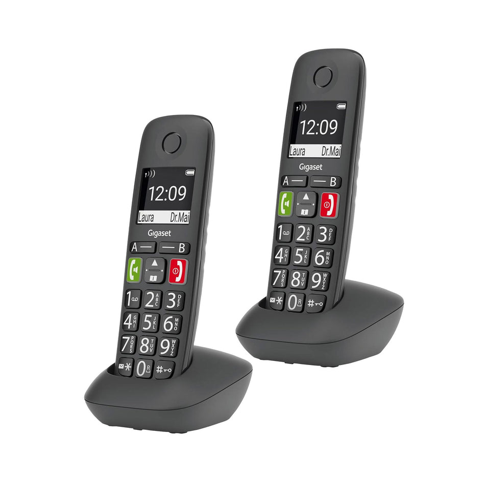Gigaset E294 Big Button Cordless Phone, Twin Handset Landline Phones Gigaset