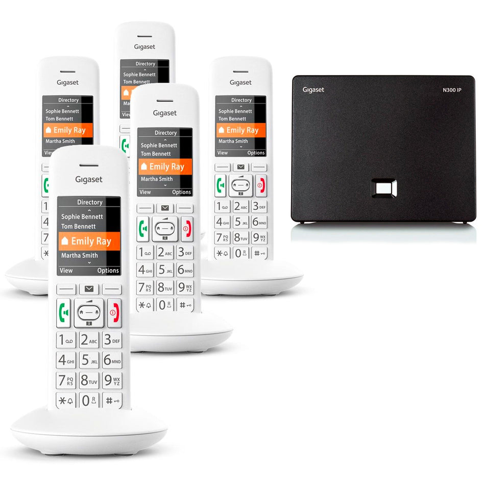 Gigaset E390A Premium VoIP Phone, Five Handset