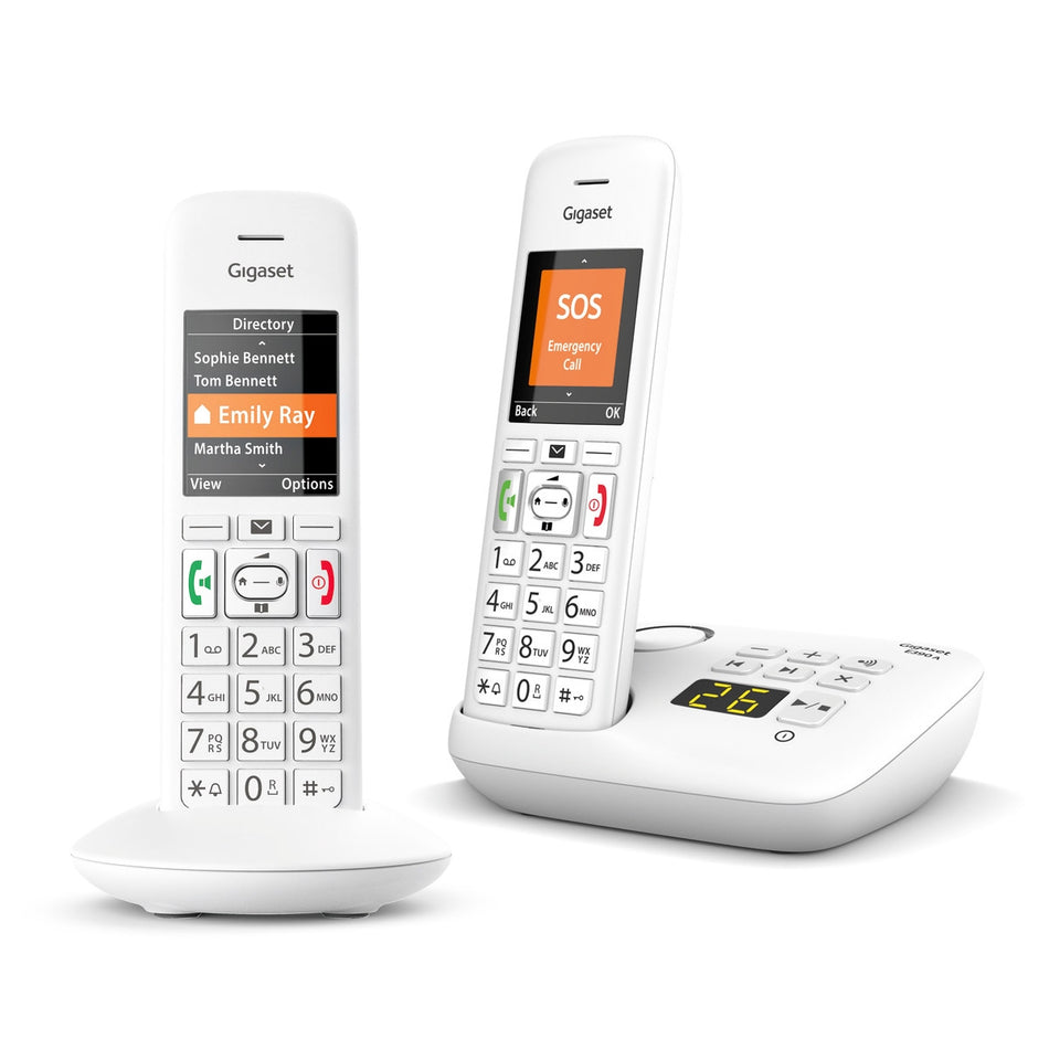 Gigaset Premium E390A Cordless Phone, Twin Handset with Big Buttons