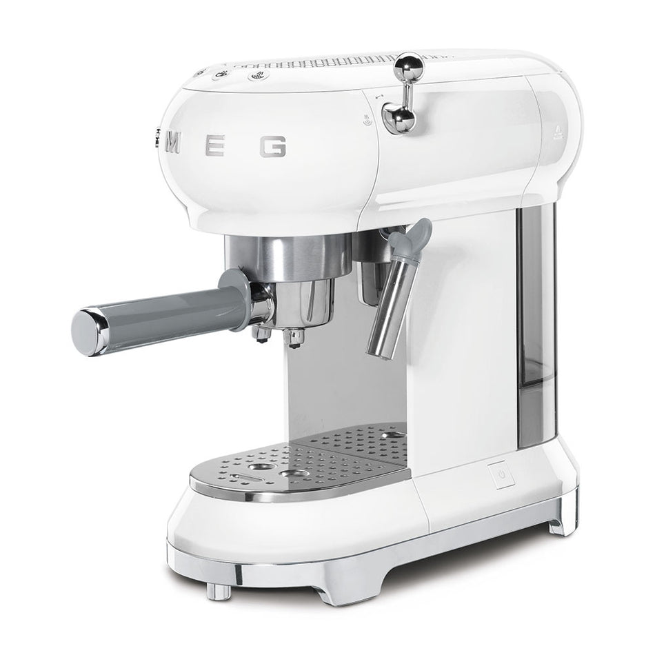 Smeg ECF01WHUK Espresso Coffee Machine in White Coffee Machines Smeg   