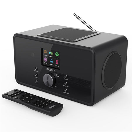 Majority Bard 4 inch Speakers Subwoofer DAB+ Internet Radio Spotify Bluetooth Black Digital Radios Majority