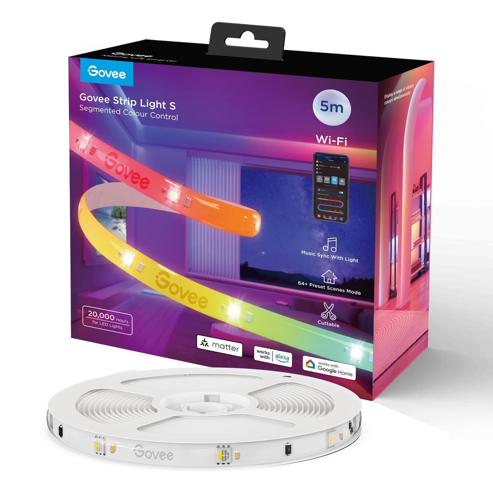 Govee RGBIC Wi-Fi + Bluetooth LED Strip Lights With Protective Coating (5M) Support Matter Govee