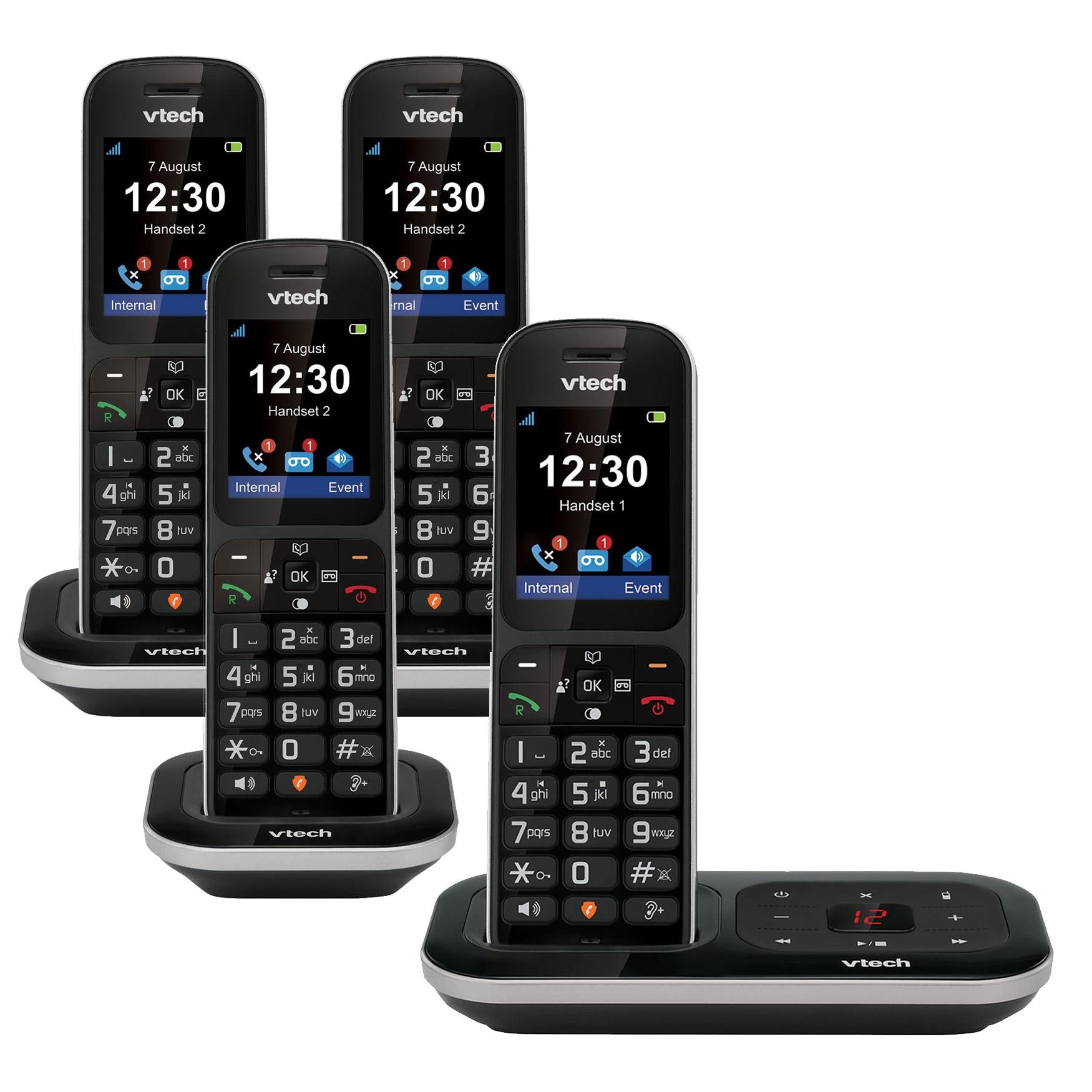 VTech PS1353 Cordless Phone with Answering Machine, Four Handset – liGo ...