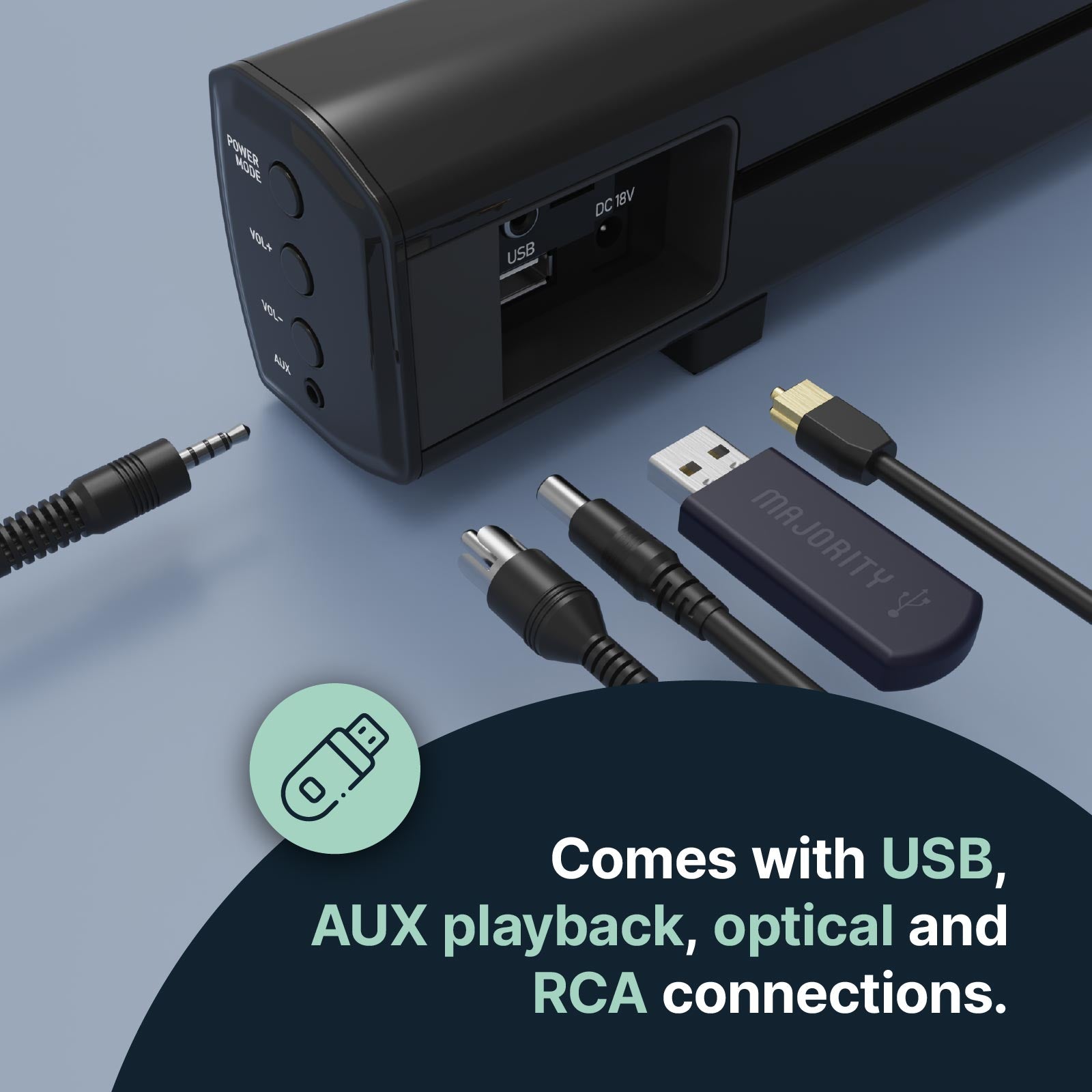 Majority Bowfell Plus Bluetooth Sound Bar with Subwoofer Soundbars Majority