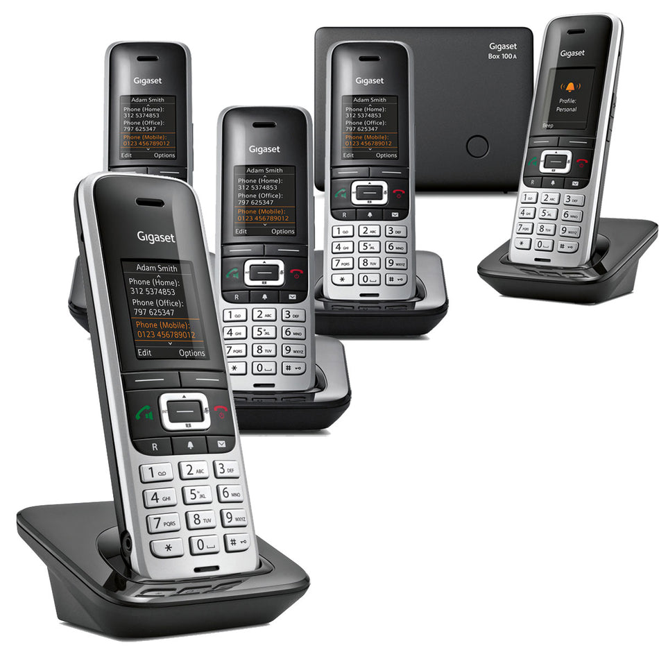 Gigaset Premium 100A Cordless Phone, Five Handsets