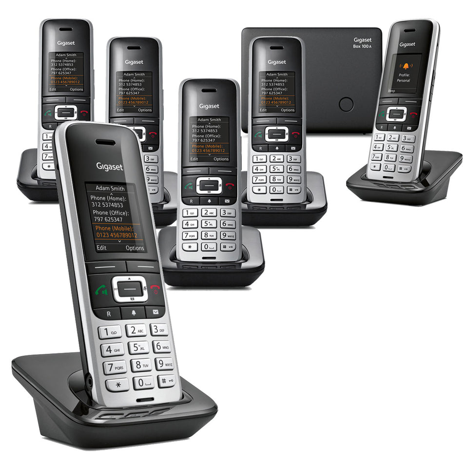 Gigaset Premium 100A Cordless Phone, Six Handsets