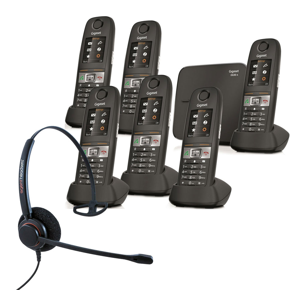 Siemens Gigaset E630A Sextet Cordless Phones with Corded Headset