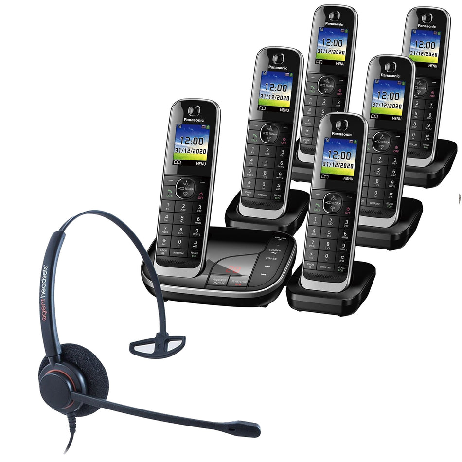 Panasonic KX-TGJ326EB Sextet Cordless Phones with Corded Headset