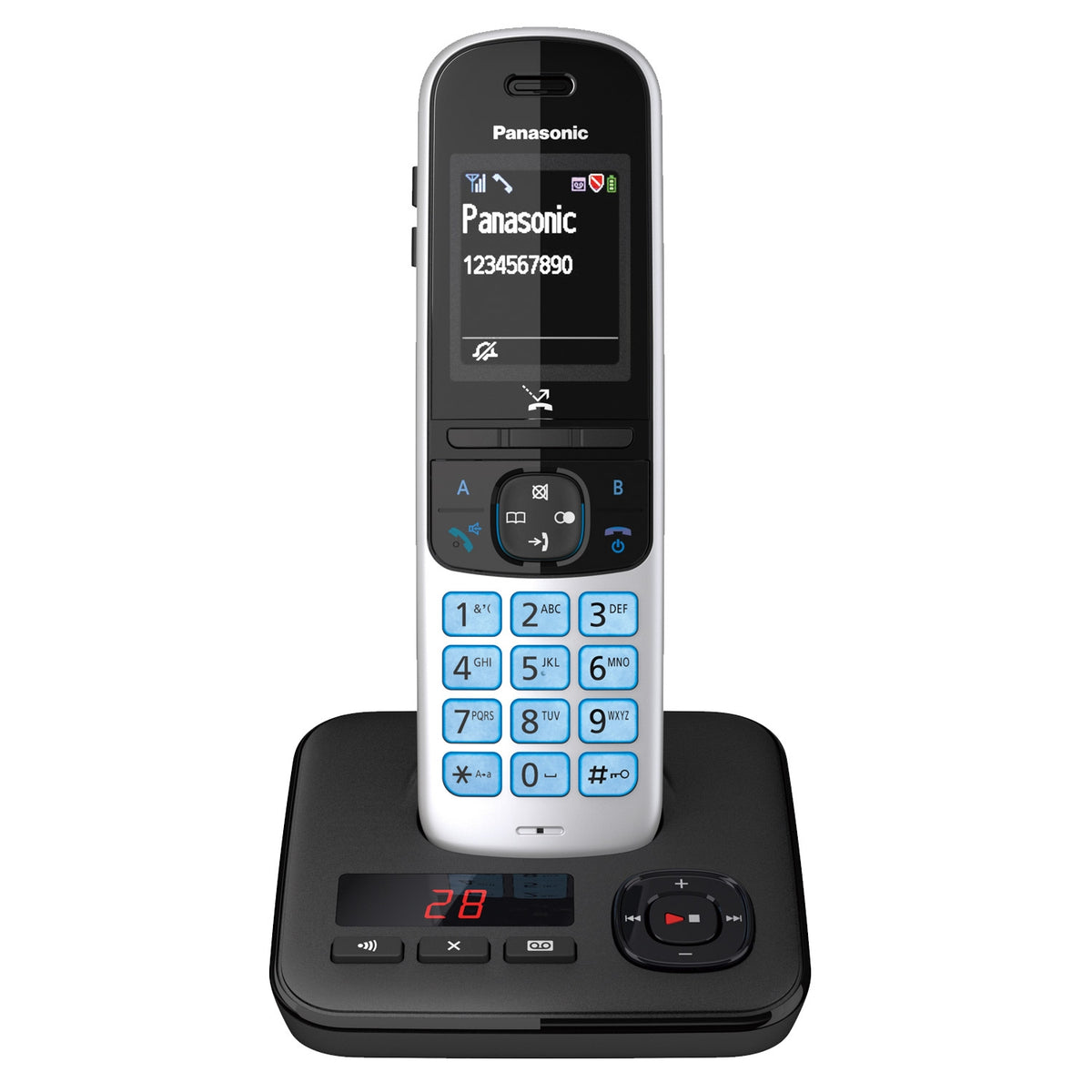 Panasonic KX-TGH720ES Digital Cordless Telephone with Automated Call Block and Answering Machine Landline Phones Panasonic   