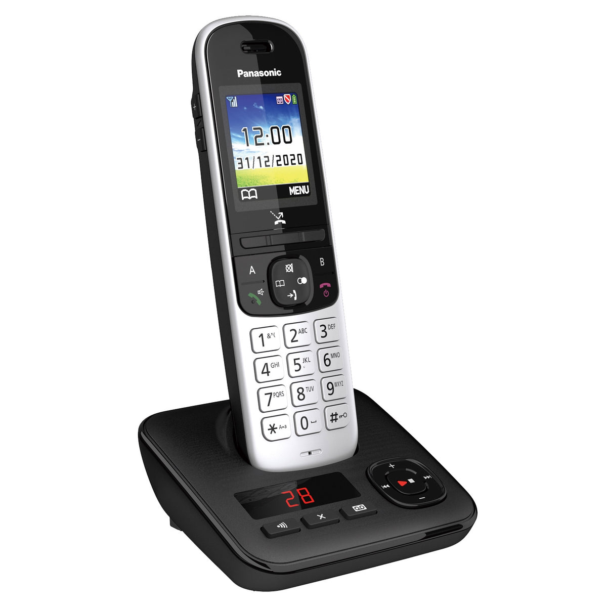 Panasonic KX-TGH720ES Digital Cordless Telephone with Automated Call Block and Answering Machine Landline Phones Panasonic   