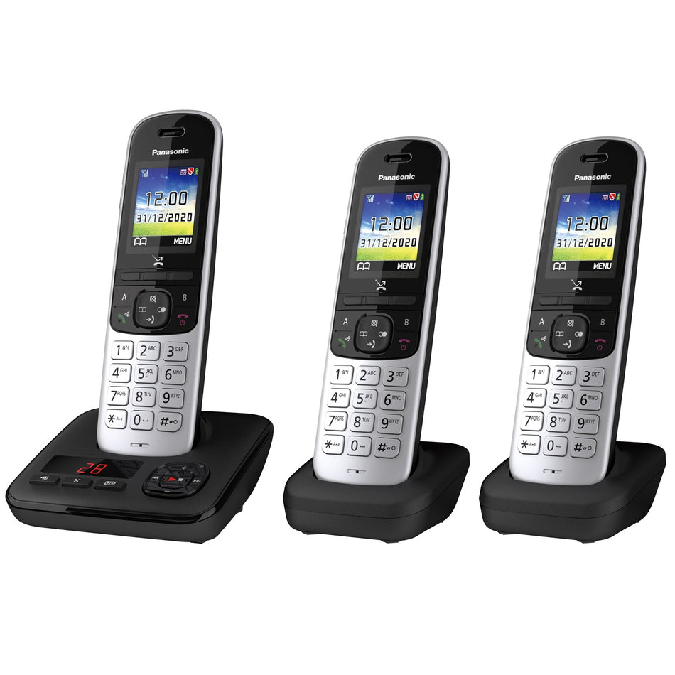 Panasonic KX-TGH723ES Digital Cordless Telephone with Automated Call Block, Enhanced Volume and Answering Machine Landline Phones Panasonic   