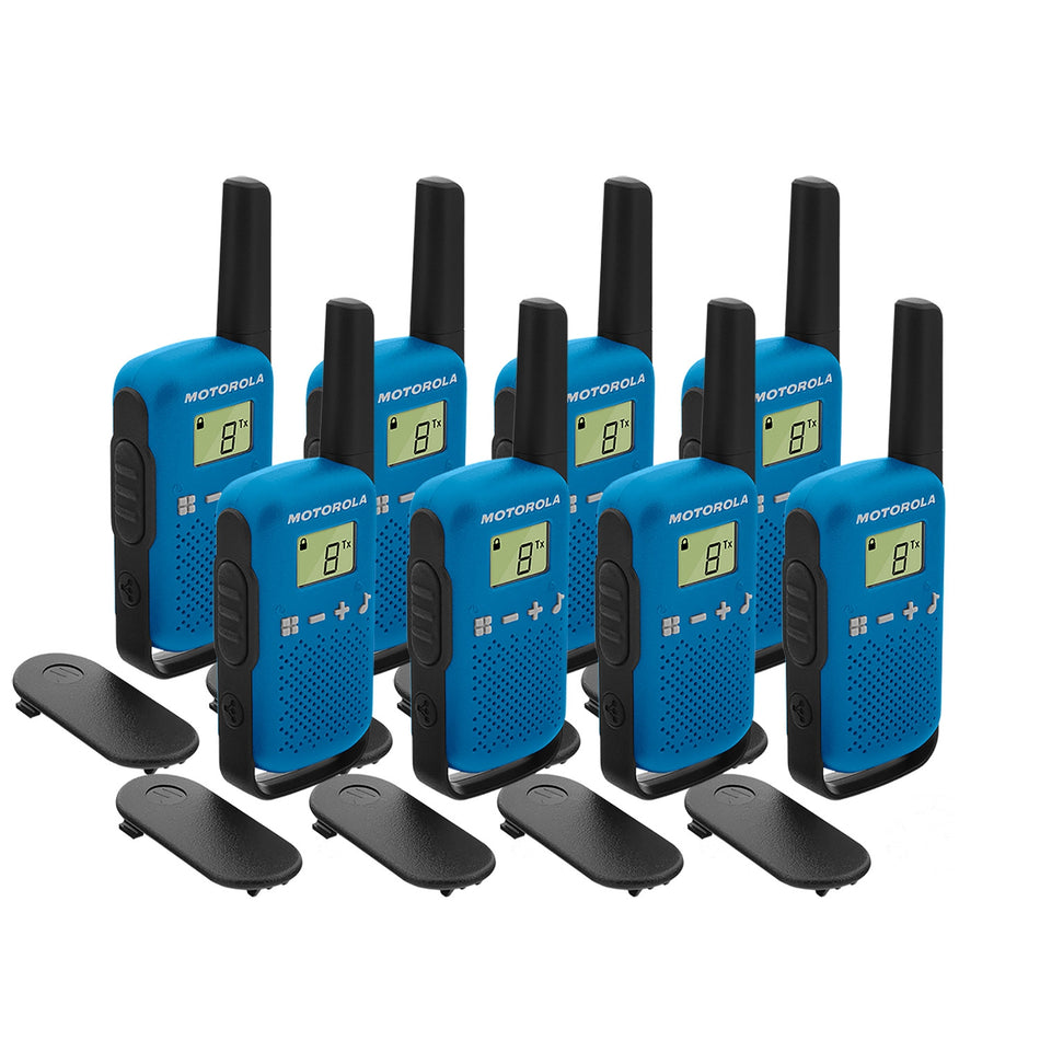 Motorola TALKABOUT T42 Eight Pack Two-Way Radios in Blue