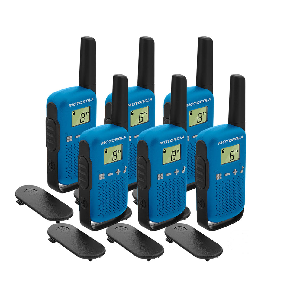 Motorola TALKABOUT T42 Six Pack Two-Way Radios in Blue