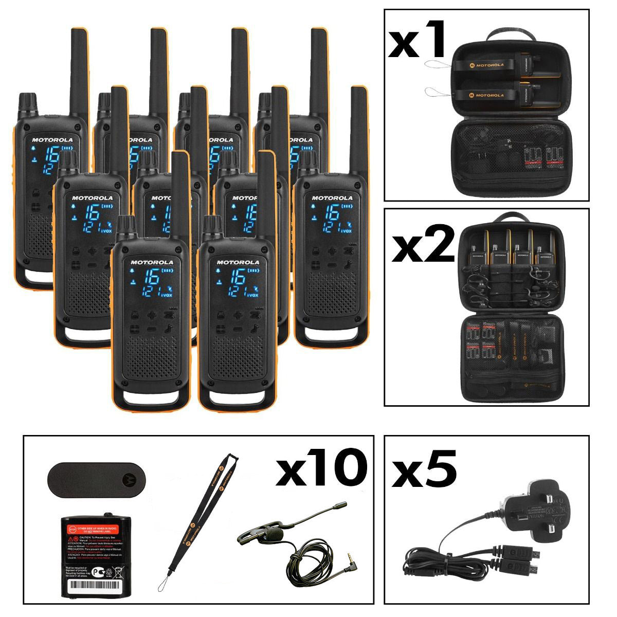 Motorola Talkabout T82 Extreme PMR446 2-weg Walkie Talkie Radio Quad Pack - Geel/Zwart Motorola Talkabout T82 Extreme PMR446 2-weg Walkie Talkie Radio Quad Pack - Geel/Zwart