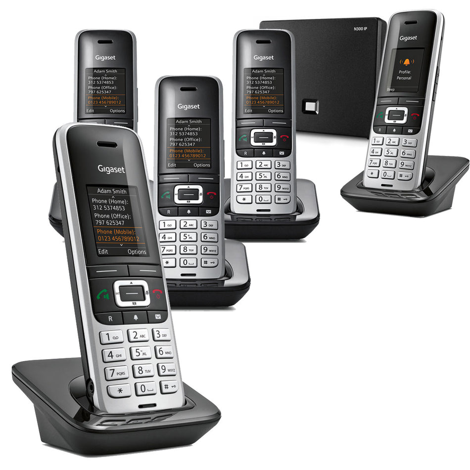 Gigaset Premium 100A VoIP Cordless Phone, Five Handset
