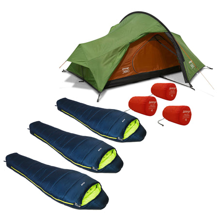 Vango Nevis 300 3-Person Tent & Sleeping Bundle Tents Vango