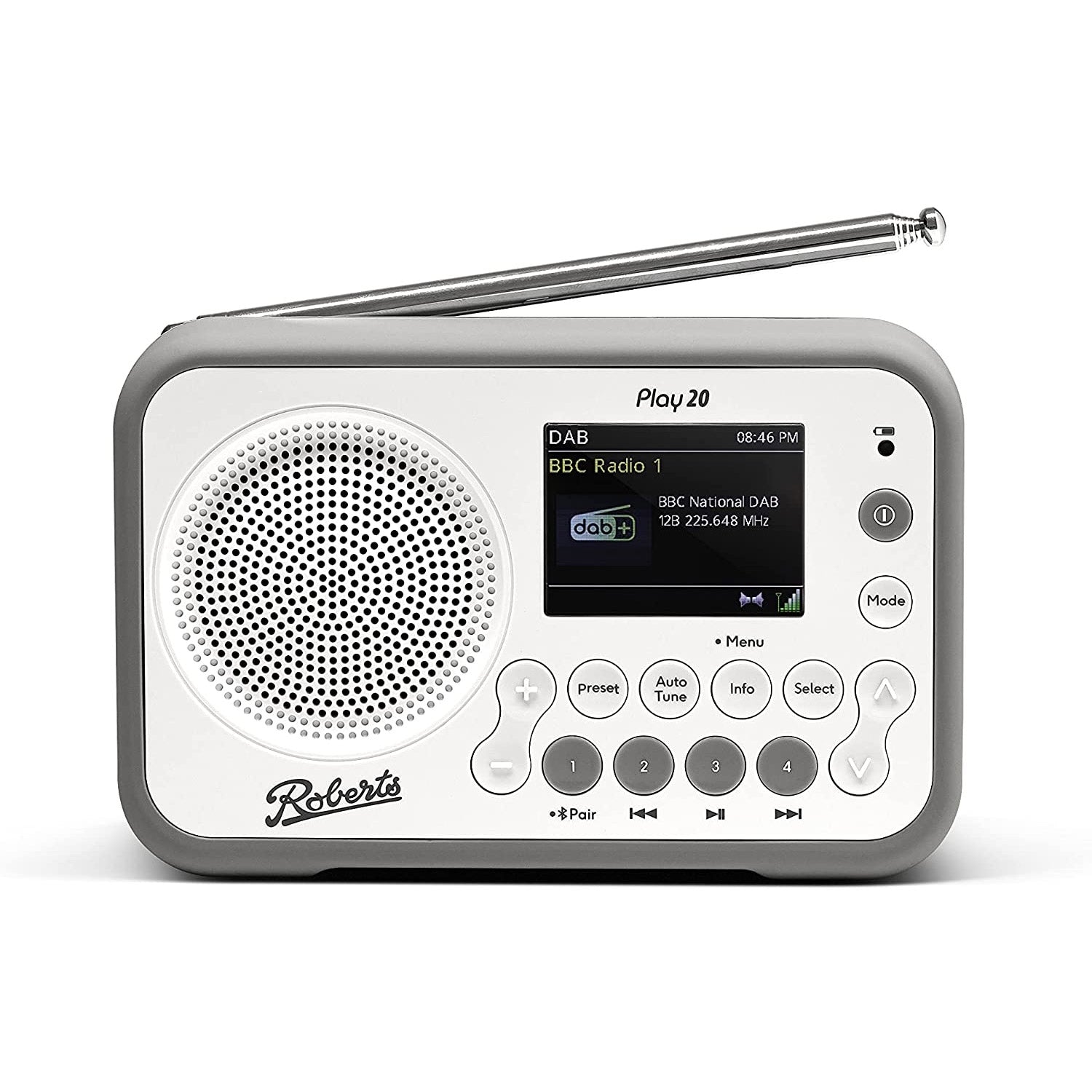 Roberts Play 20 Portable DAB & FM Radio in White - liGo – liGo.co.uk