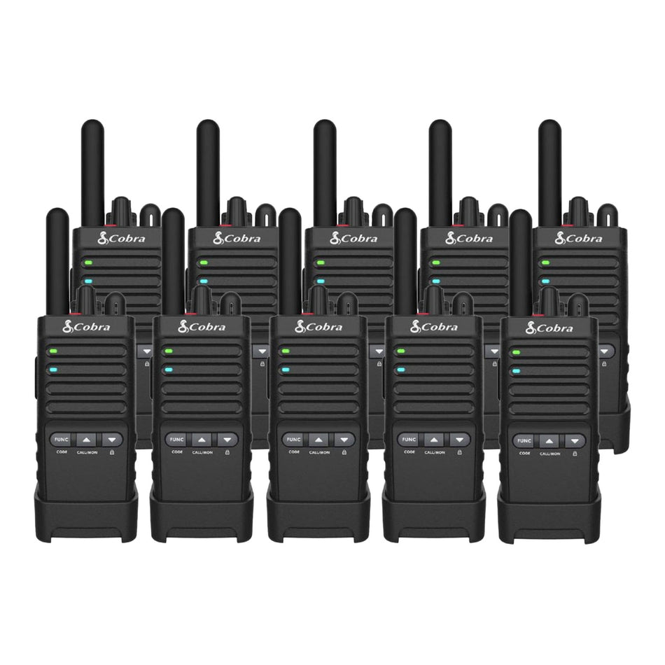Cobra PX650 Walkie Talkies, Ten Pack Two Way Radios Cobra