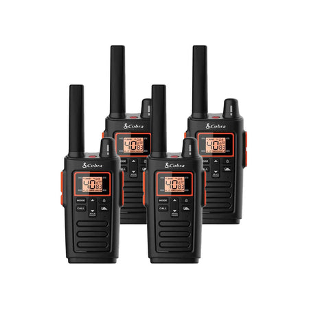 Cobra RX380 Walkie Talkie, Quad Pack Two Way Radios Cobra