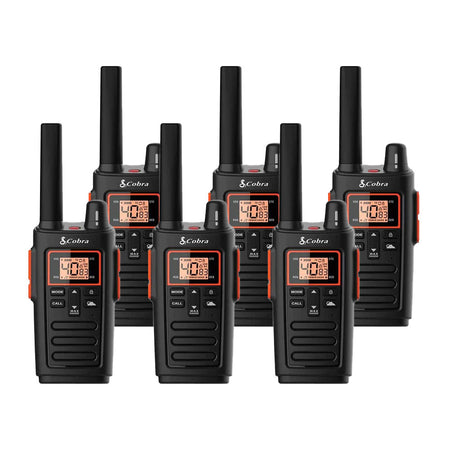 Cobra RX380 Walkie Talkie, Six Pack Two Way Radios Cobra