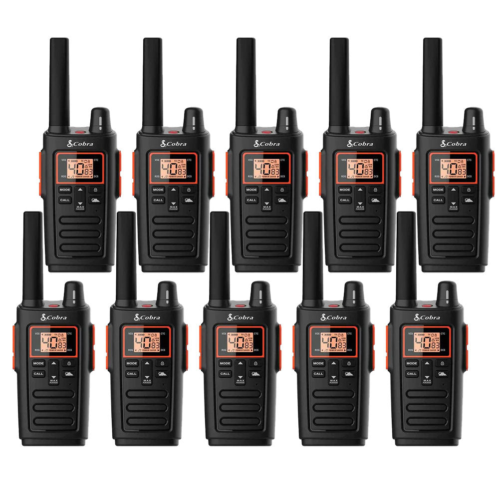 Cobra RX380 Walkie Talkie, Ten Pack Two Way Radios Cobra