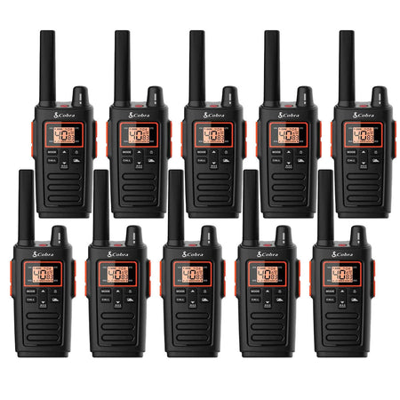 Cobra RX380 Walkie Talkie, Ten Pack Two Way Radios Cobra