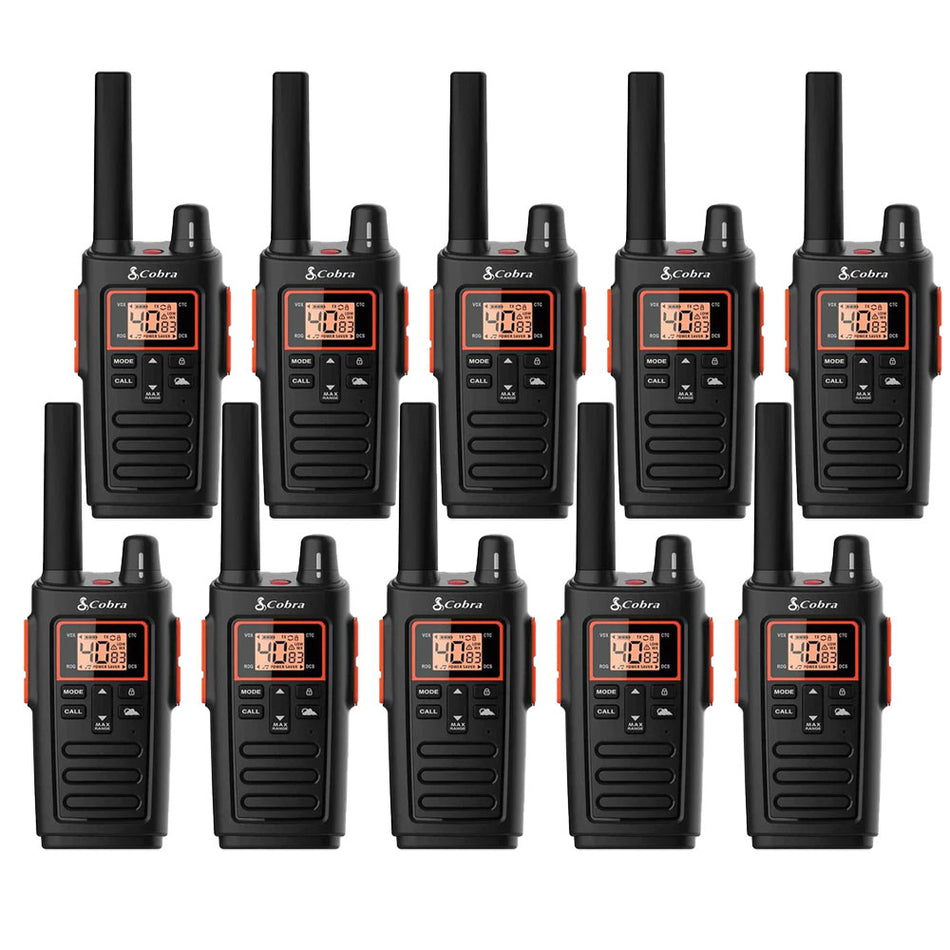 Cobra RX380 Walkie Talkie, Ten Pack Two Way Radios Cobra