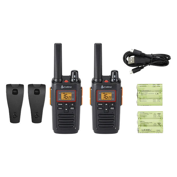 Cobra RX380 Walkie Talkie, Quad Pack Two Way Radios Cobra