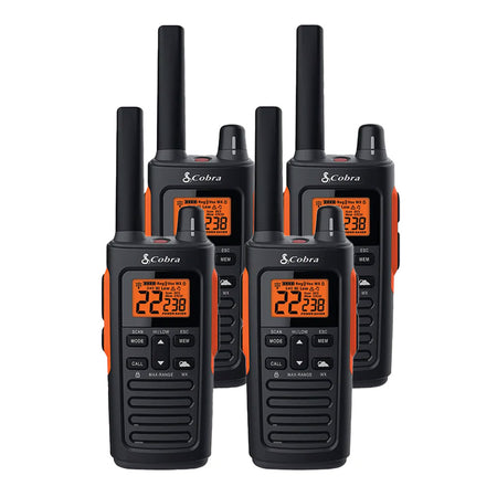 Cobra RX680 Walkie Talkies, Quad Pack Two Way Radios Cobra