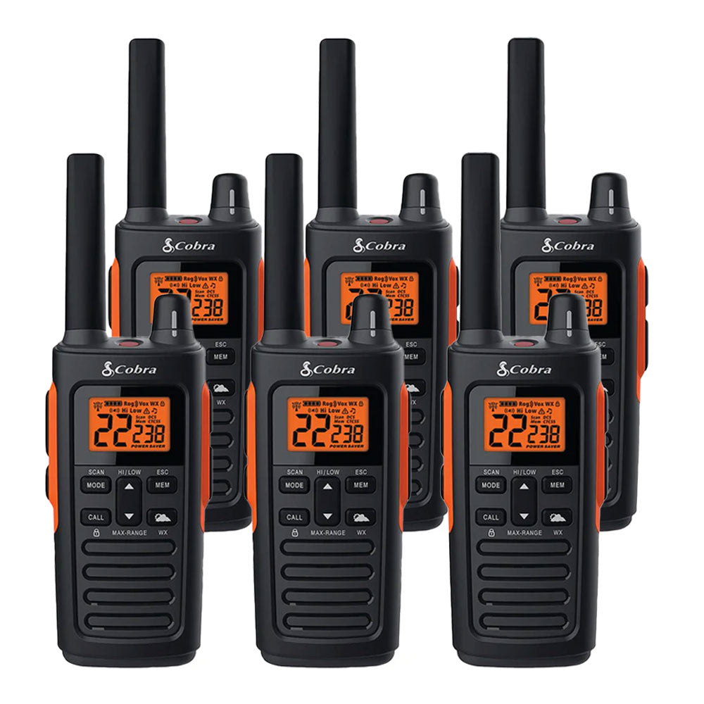 Cobra RX680 Walkie Talkies, Six Pack Two Way Radios Cobra