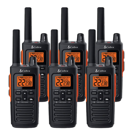Cobra RX680 Walkie Talkies, Six Pack Two Way Radios Cobra