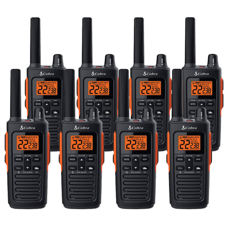 Cobra RX680 Walkie Talkies, Eight Pack Two Way Radios Cobra