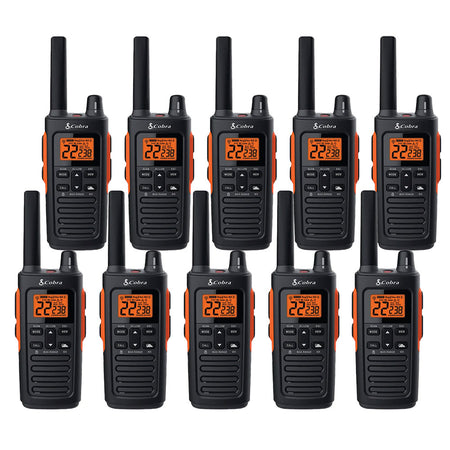 Cobra RX680 Walkie Talkies, Ten Pack Two Way Radios Cobra
