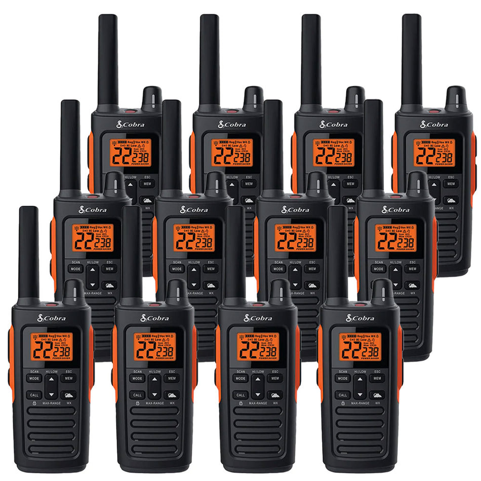 Cobra RX680 Walkie Talkies, Twelve Pack Two Way Radios Cobra