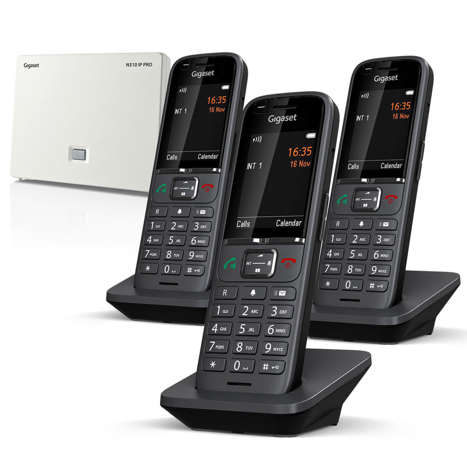 Gigaset S700 Pro VOIP Cordless Phone, Trio Handset